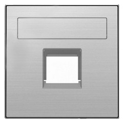 Накладка для 1-го суппорта/разъёма типа 2017... или 2018..., ABB Sky, нержавеющая сталь (8518.1 AI)