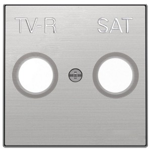 Накладка для TV-R-SAT розетки ABB Sky, нержавеющая сталь (8550.1 AI)