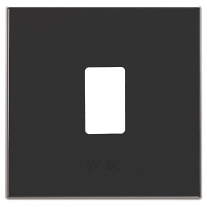 Обзор Накладка для механизма USB зарядного устройства арт.8185.2 ABB Sky, чёрный бархат (8585.2 NS)