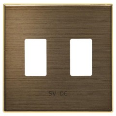 Накладка для механизма 2хUSB зарядного устройства арт.8185.3 ABB Sky, античная латунь (8585.3 OE)