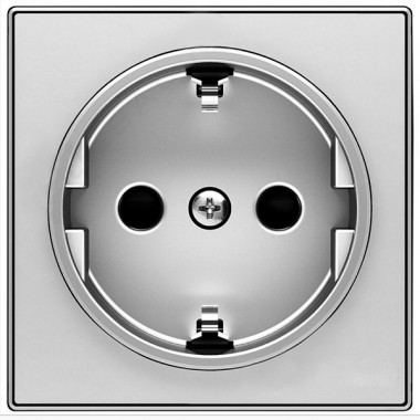 Обзор Накладка для розетки SCHUKO ABB Sky, серебристый алюминий (8588 PL)