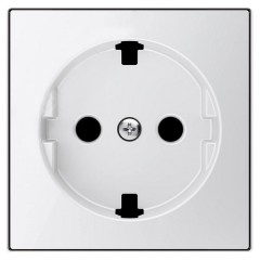 Накладка для розетки SCHUKO с плоской поверхностью ABB Sky, стекло белое (8588.9 CB)