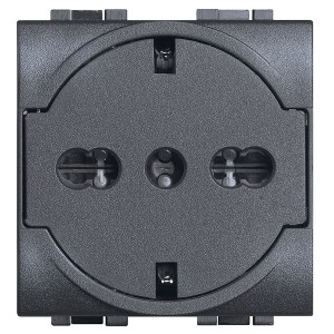 Отзывы Розетка 2К+З 16А 250В немецко-итальянского стандартов с плоской лицевой панелью LivingLight Антрацит