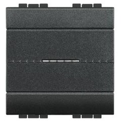 Переключатель аксиальный одноклавишный 10А 250В автоматические клеммы 2 модуля LivingLight Антрацит