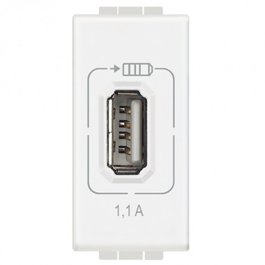 Обзор Розетка USB для зарядки мобильных устройств 1,1А 230/5В. 1 модуль LivingLight Белый