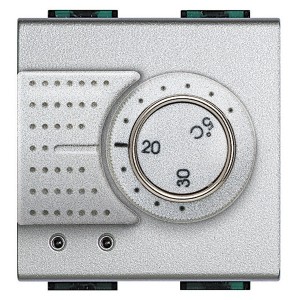 Купить Электронный комнатный термостат 2А 250В с датчиком теплого пола 2 модуля LivingLight Алюминий