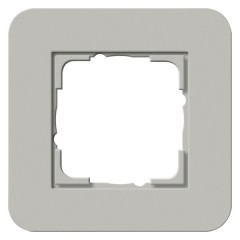 Рамка 1-ая Gira E3 Soft-Touch Серый с белой глянцевой несущей рамкой