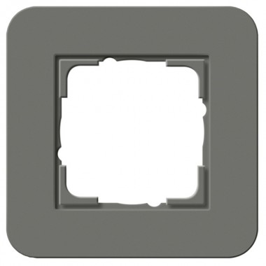 Обзор Рамка 1-ая Gira E3 Soft-Touch Темно-серый с белой глянцевой несущей рамкой