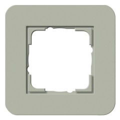 Рамка 1-ая Gira E3 Soft-Touch Серо-зеленый с белой глянцевой несущей рамкой