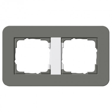 Отзывы Рамка 2-ая Gira E3 Soft-Touch Темно-серый с белой глянцевой несущей рамкой