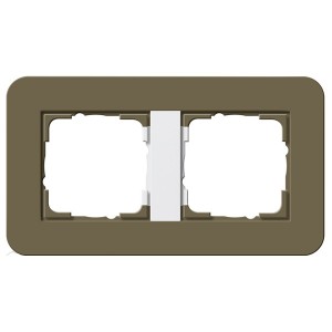 Купить Рамка 2-ая Gira E3 Soft-Touch Дымчатый с белой глянцевой несущей рамкой
