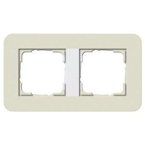 Рамка 2-ая Gira E3 Soft-Touch Песочный с белой глянцевой несущей рамкой