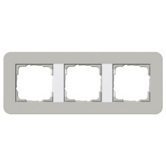 Рамка 3-ая Gira E3 Soft-Touch Серый с белой глянцевой несущей рамкой
