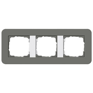 Купить Рамка 3-ая Gira E3 Soft-Touch Темно-серый с белой глянцевой несущей рамкой