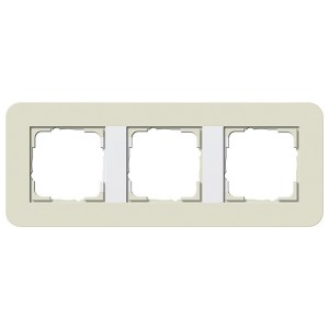 Купить Рамка 3-ая Gira E3 Soft-Touch Песочный с белой глянцевой несущей рамкой