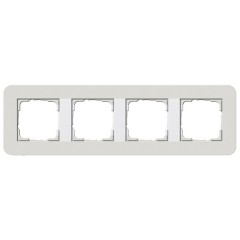 Рамка 4-ая Gira E3 Soft-Touch Светло-серый с белой глянцевой несущей рамкой