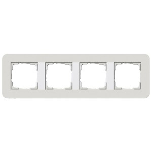 Рамка 4-ая Gira E3 Soft-Touch Светло-серый с белой глянцевой несущей рамкой