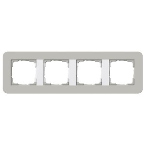 Отзывы Рамка 4-ая Gira E3 Soft-Touch Серый с белой глянцевой несущей рамкой