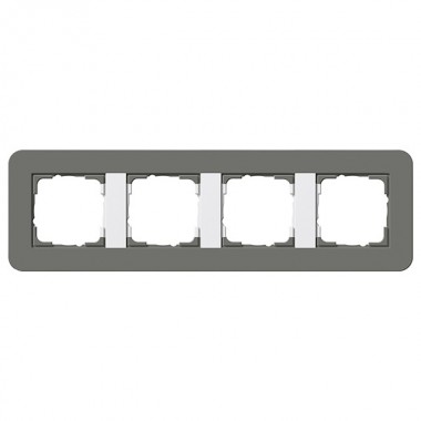 Отзывы Рамка 4-ая Gira E3 Soft-Touch Темно-серый с белой глянцевой несущей рамкой