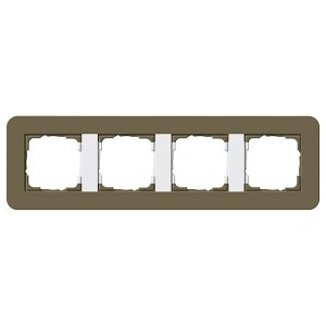 Рамка 4-ая Gira E3 Soft-Touch Дымчатый с белой глянцевой несущей рамкой