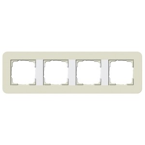 Отзывы Рамка 4-ая Gira E3 Soft-Touch Песочный с белой глянцевой несущей рамкой