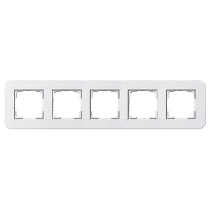 Обзор Рамка 5-ая Gira E3 Белый глянец с белой глянцевой несущей рамкой