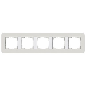 Купить Рамка 5-ая Gira E3 Soft-Touch Светло-серый с белой глянцевой несущей рамкой