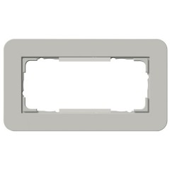 Рамка 2-ая (без перегородки) Gira E3 Soft-Touch Серый с белой глянцевой несущей рамкой