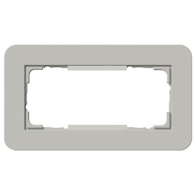 Обзор Рамка 2-ая (без перегородки) Gira E3 Soft-Touch Серый с белой глянцевой несущей рамкой