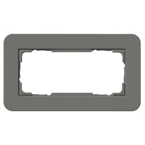Обзор Рамка 2-ая (без перегородки) Gira E3 Soft-Touch Темно-серый с белой глянцевой несущей рамкой
