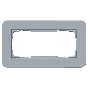 Рамка 2-ая (без перегородки) Gira E3 Soft-Touch Серо-голубой с белой глянцевой несущей рамкой