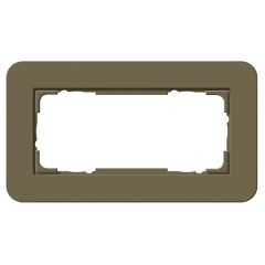 Рамка 2-ая (без перегородки) Gira E3 Soft-Touch Дымчатый с белой глянцевой несущей рамкой