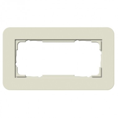 Купить Рамка 2-ая (без перегородки) Gira E3 Soft-Touch Песочный с белой глянцевой несущей рамкой