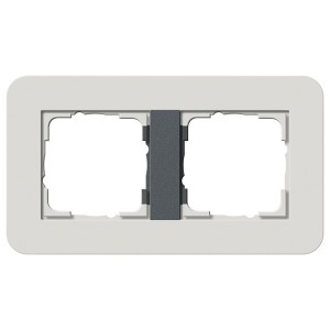Рамка 2-ая Gira E3 Soft-Touch Светло-серый с антрацитовой несущей рамкой