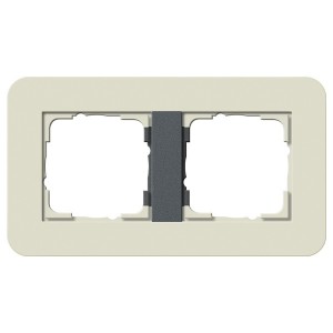 Купить Рамка 2-ая Gira E3 Soft-Touch Песочный с антрацитовой несущей рамкой