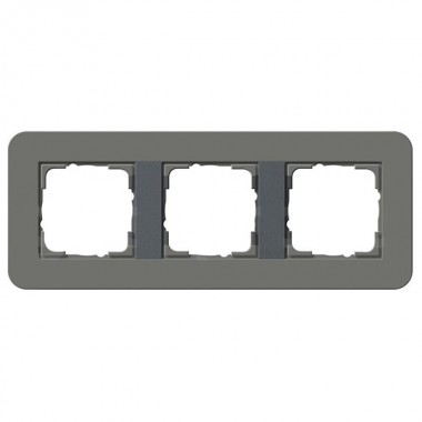 Купить Рамка 3-ая Gira E3 Soft-Touch Темно-серый с антрацитовой несущей рамкой