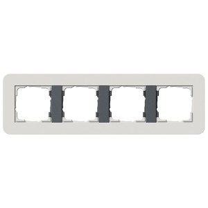 Рамка 4-ая Gira E3 Soft-Touch Светло-серый с антрацитовой несущей рамкой