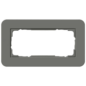 Обзор Рамка 2-ая (без перегородки) Gira E3 Soft-Touch Темно-серый с антрацитовой несущей рамкой