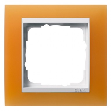 Купить Рамка 1-ая Gira Event Матово-Оранжевый цвет вставки Белый глянцевый