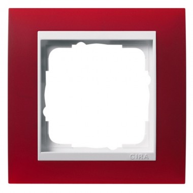 Обзор Рамка 1-ая Gira Event Матово-Красный цвет вставки Белый глянцевый