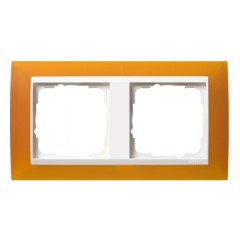Рамка 2-ая Gira Event Матово-Янтарный цвет вставки Белый глянцевый