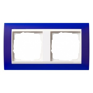Рамка 2-ая Gira Event Матово-Синий цвет вставки Белый глянцевый