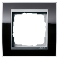 Рамка Gira Event Clear Черный 1 пост цвет вставки Алюминий
