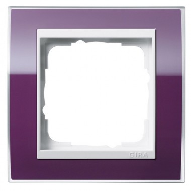 Отзывы Рамка 1-ая Gira Event Clear Фиолетовый цвет вставки Белый глянцевый