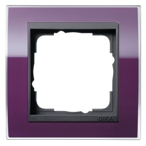 Рамка Gira Event Clear Фиолетовый 1 пост цвет вставки Антрацит