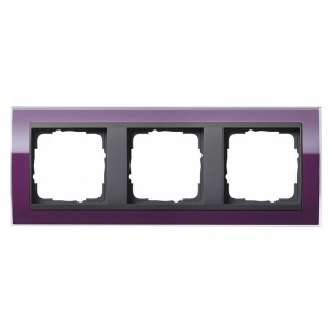 Рамка Gira Event Clear Фиолетовый 3 поста цвет вставки Антрацит