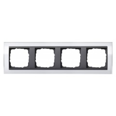 Рамка Gira Event Clear Белый 4 поста цвет вставки Антрацит