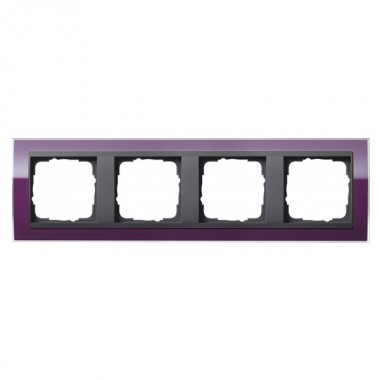 Отзывы Рамка Gira Event Clear Фиолетовый 4 поста цвет вставки Антрацит