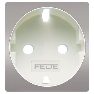Обрамление розетки 2к+з (механизм FD16823) Fede Bright chrome белый