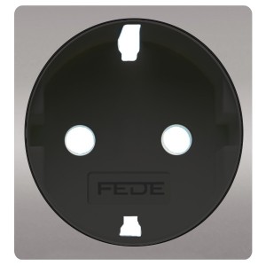 Обрамление розетки 2к+з (механизм FD16823) Fede Bright chrome черный